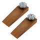 2 Pieces Baby Blue Crackle Wooden Door Stopper